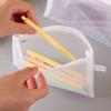 3pcs/Set Transparent Document Bag Mesh Zipper Information Bag Small Fresh Large Capacity Stationery Bag