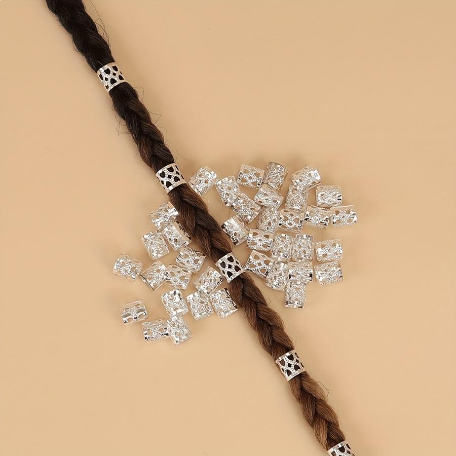 50 stücke Dreadlock Haar Ringe Einstellbare Manschette Clip Haar Zöpfe Schmutzige Zöpfe Perlen Haarnadel Schmuck Haar Zubehör