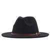 New spot European and American flat-brimmed felt jazz hat, British gentleman's retro woolen fashion felt hat