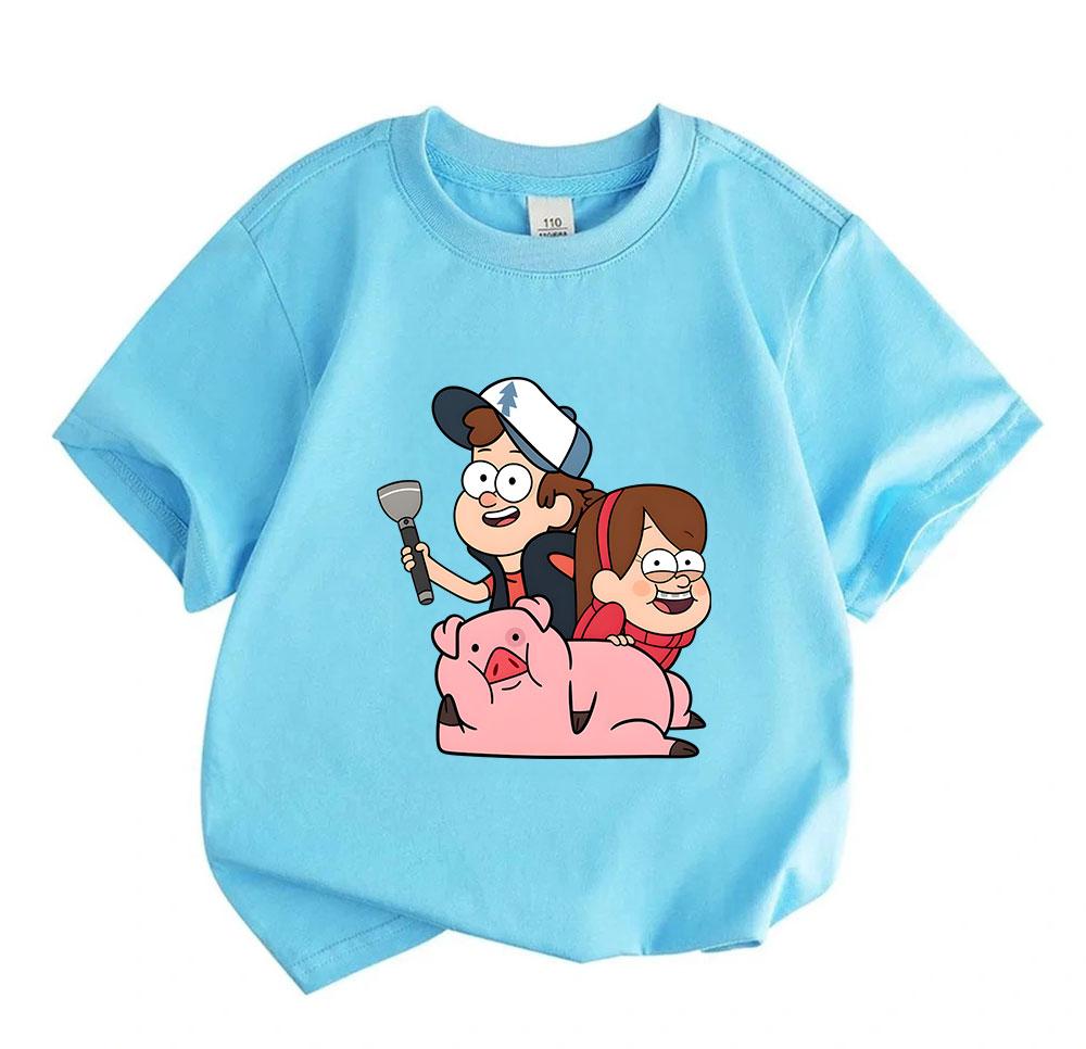 Kids Boys Girls 100% Cotton Crew Neck Short Sleeve T-Shirt,
