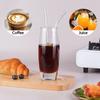 4PCS Reusable Glass Straws Multi-Color Drinking Straw for Milk Tea Juice Cocktail Straight & Bent Straw with Cleaning Brush