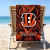 Custom Name Beach Towel Bengals Helmet Beach Towel, Soft Microfiber, Gift for Her/Him, Birthday, for Pool, Beach, Travel, Fan Gifts
