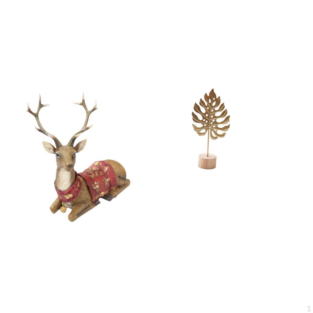 Reindeer Statue Elk Shaped Sculpture Tabletop Ornament Deer Figurine Metal Crafts Nordic Creative