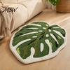 Tappetino Decorativo per Pavimento di Casa Croissant Tappetino da Bagno, Tappeto Morbido Assorbente Antiscivolo per Bagno, Tappeto Soffice Imitazione Cashmere Mostera Formaggio Foglia Macchina