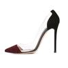 Hot-selling Pointed Splicing Transparent Cm High-heeled Women's Versatile Single Shoes