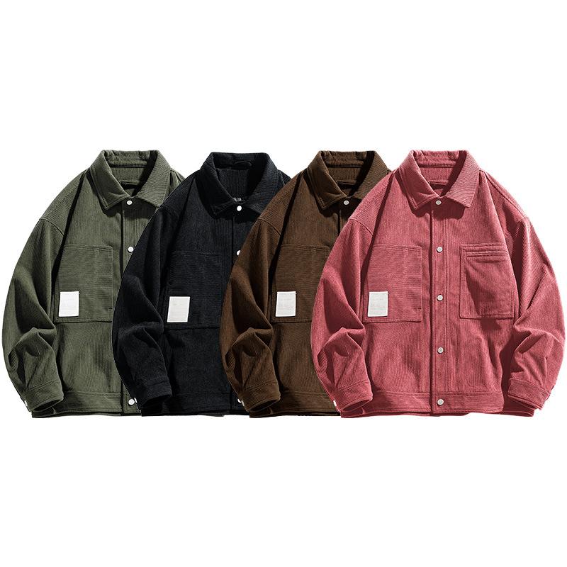 Men's autumn new jacket corduroy jacket Korean version trendy casual retro loose lapel men's top