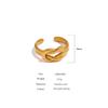 Yhpup Edelstahl Krawattenöffnungsring für Damen Hochwertiges Metall Goldfarben 18 K Damen Trendiger Ring Schmuck Anillos Mujer Geschenk