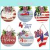 Unique Wooden Door Hanger Decor For Independence Day With Festive American Flag Design