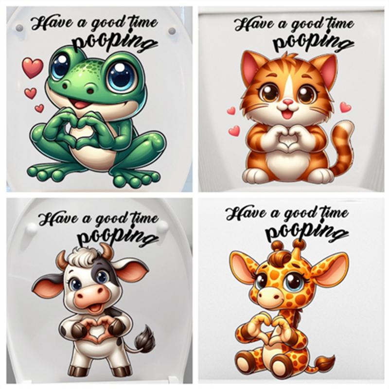 

New Christmas Toilet Sticker Self-Adhesive Waterproof Removable Wall Decal Bathroom Decor Sticker