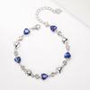 Heart of the Ocean: Mori-kei Blue Crystal Heart Bracelet for Women