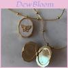 Butterfly Shell Photo Necklace With Vintage Copper Frame For Women And Men