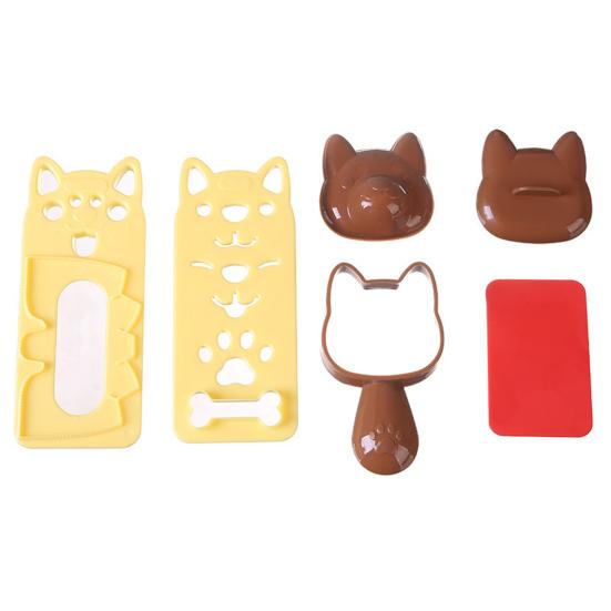 DIY Lunch Box Decorator Rice Ball Molds Kit, Cartoon Bear/Cat/Dog/Panda Shape Onigiri Maker, Cute Kitten Bento Accessories Food Grade