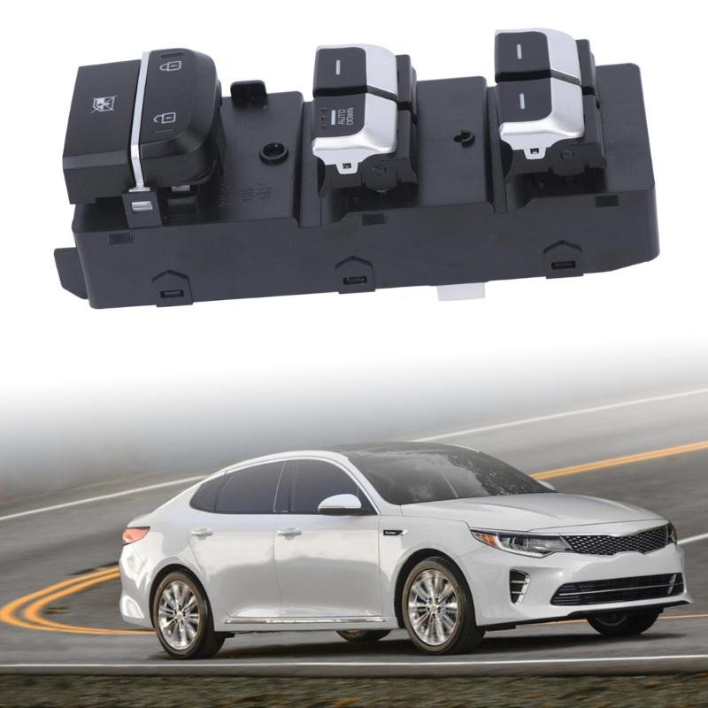 Driver Window Switches Button Panel for Replacement Use, 4 Button Layout with Upper Lock Buttons, ABS Housing, Part 93571D4000 for Repair Work