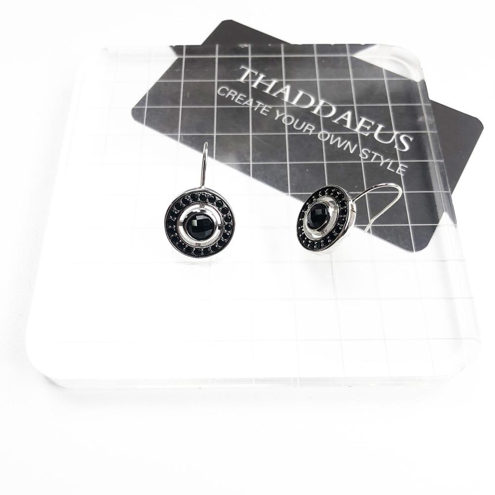 Black Round Drop Earrings In 925 Sterling Silver , Summer Brand New Europe Vintage Gift Good Jewelry For Women Girls