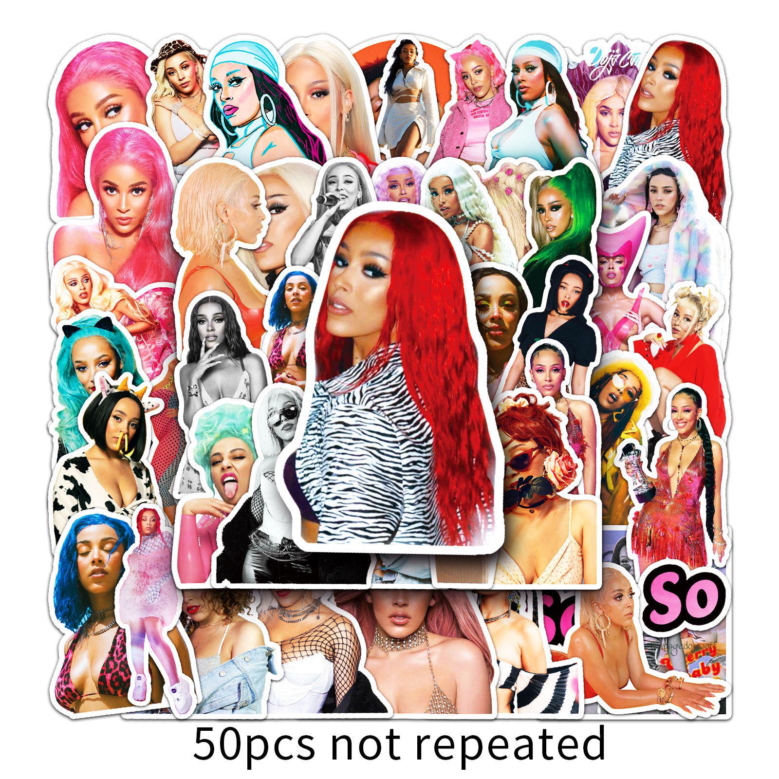 50 Doja Cat Trendy Waterproof Stickers for Suitcases & Notebooks