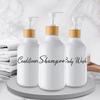500ml 3-Pack Thickened Pump Dispenser Bottle with Loop for Shampoo Body Lotion, Refillable with Screen Print