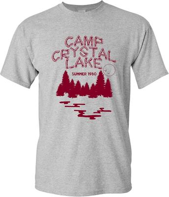 Camp Crystal Lake - Vtipné Halloweenské Tričko 80. Let Hororového Filmu