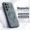 Line Stars Planet Pattern Case For Samsung Galaxy S26 Ultra S25 Edge S24 Plus S23 FE S22 A54 A55 A56 5G Magnetic For Magsafe Matte Cover