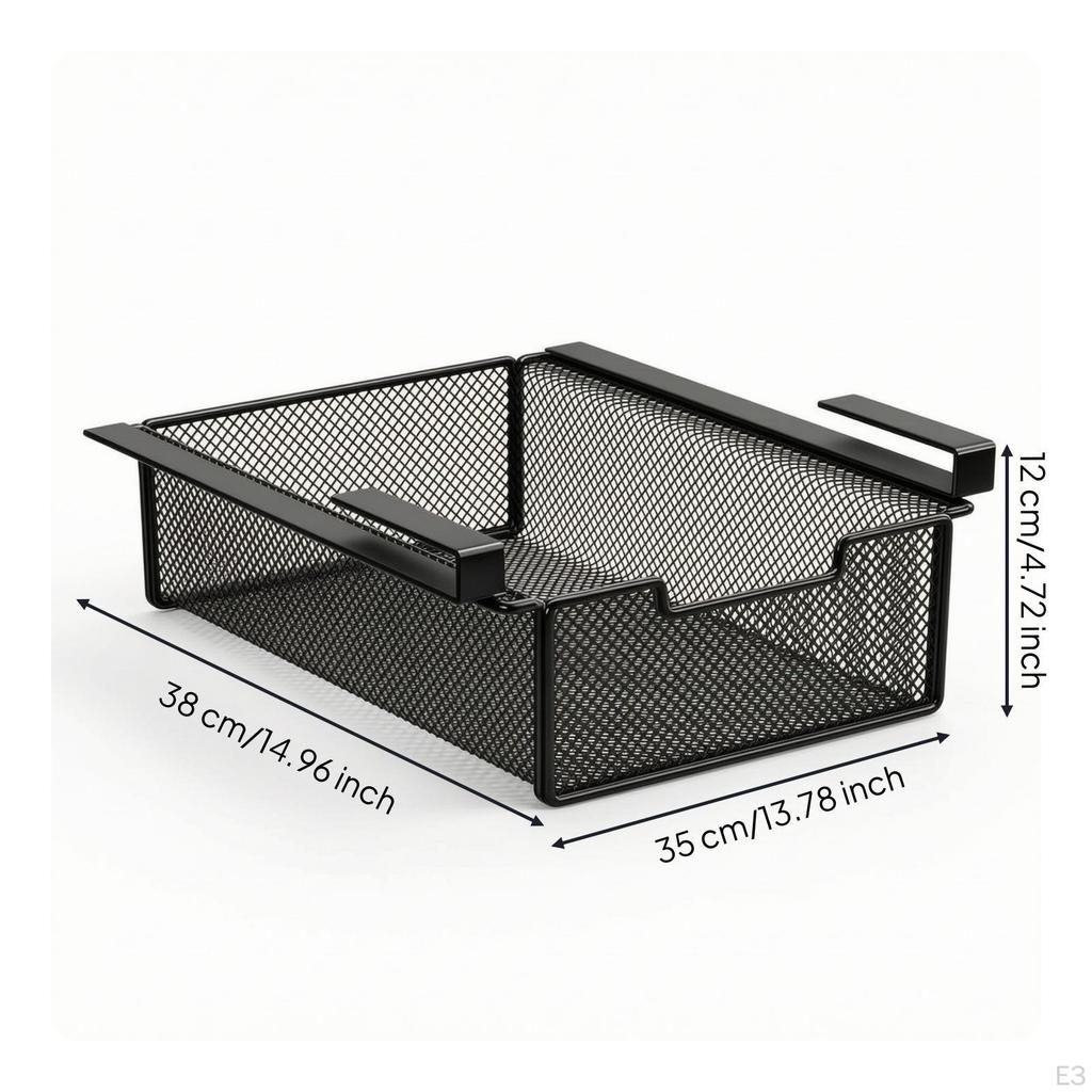 Under Shelf Hanging Storage Basket SpaceSaving Undershelf Metal UnderCabinet