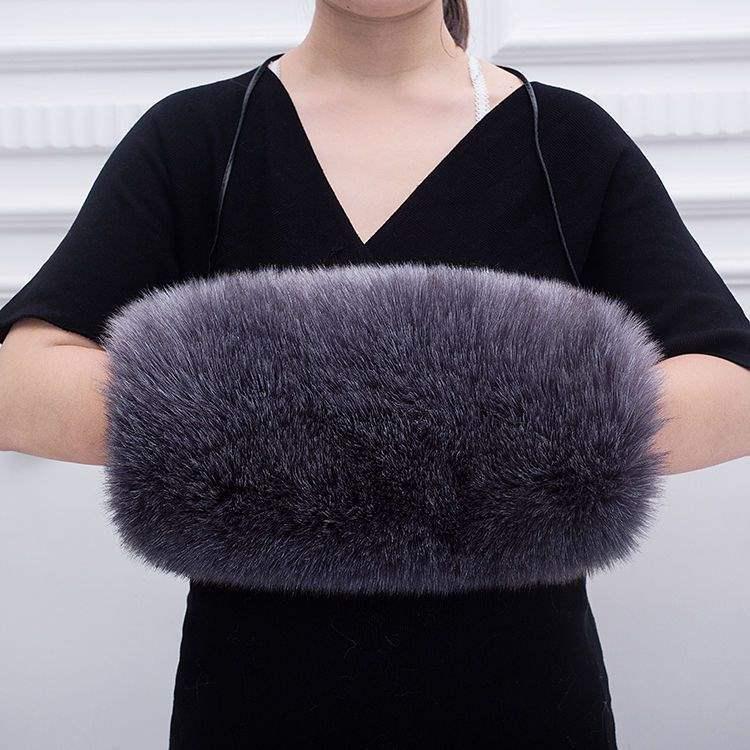 Cozy Faux Fur Muff Sleeve Hand Warmer - Winter Plush Tube Glove