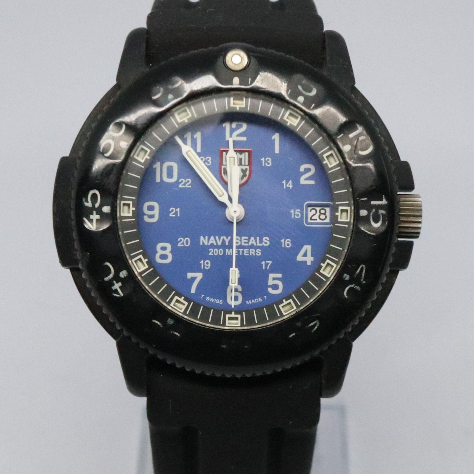 Used [Working Item] LUMINOX Navy Seals 3003 Blue Dial Black Men s Watch Quartz