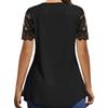 Spring/Summer 2025 European & American Women's Black Lace Short Sleeve Casual Top