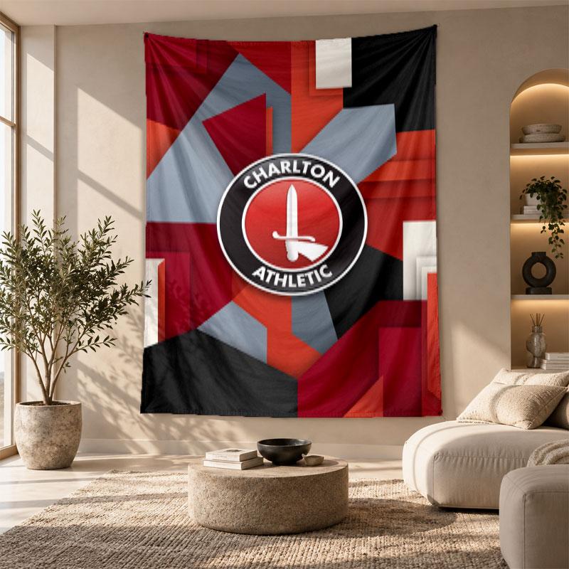 Dekorativer Wandteppich, Charlton Athletic FC Aufdruck Wandkunst, Leichte Wanddekoration Für Schlafzimmer Hintergrund