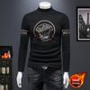 European Station 2025 Autumn/Winter Men's Wool Semi-High Neck Embroidered Sweater - Light Luxury Casual Trend