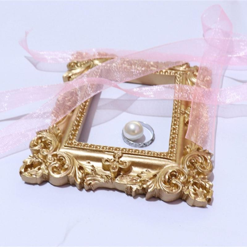 Mini Gold Picture Frame Victorian Small Resin Antique Photo Frame Tiny Baroques Ornate Frame Without Glass or Backing