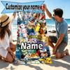 Custom Name Personalized card game Print Beach Towel, for Trip Camping Beach Party Home Decor, Birthday Gift for Family & Friends
