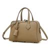 Premium Light Luxury Tc First-Layer Leather Victoria Bag Versatile Oblique Span Commuter Bag Genuine Leather Women'S Boston Pillow Bag