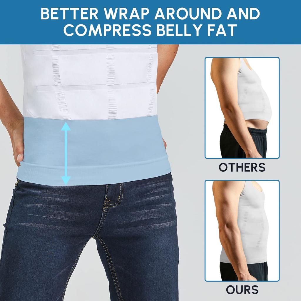 Men's Undershirts Slimming Vest Waist Trainer Body Shaper Tummy Control Tops Shapewear Belly Waist Trimmer Shirts Base Layer Underwear