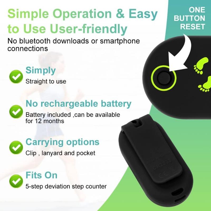 Pedometer for Walking, Mini Pedometer, 3D Pedometer, Accurate Pedometer with Clip Lanyard, Simple Pedometer, for Walking, Running, Sports