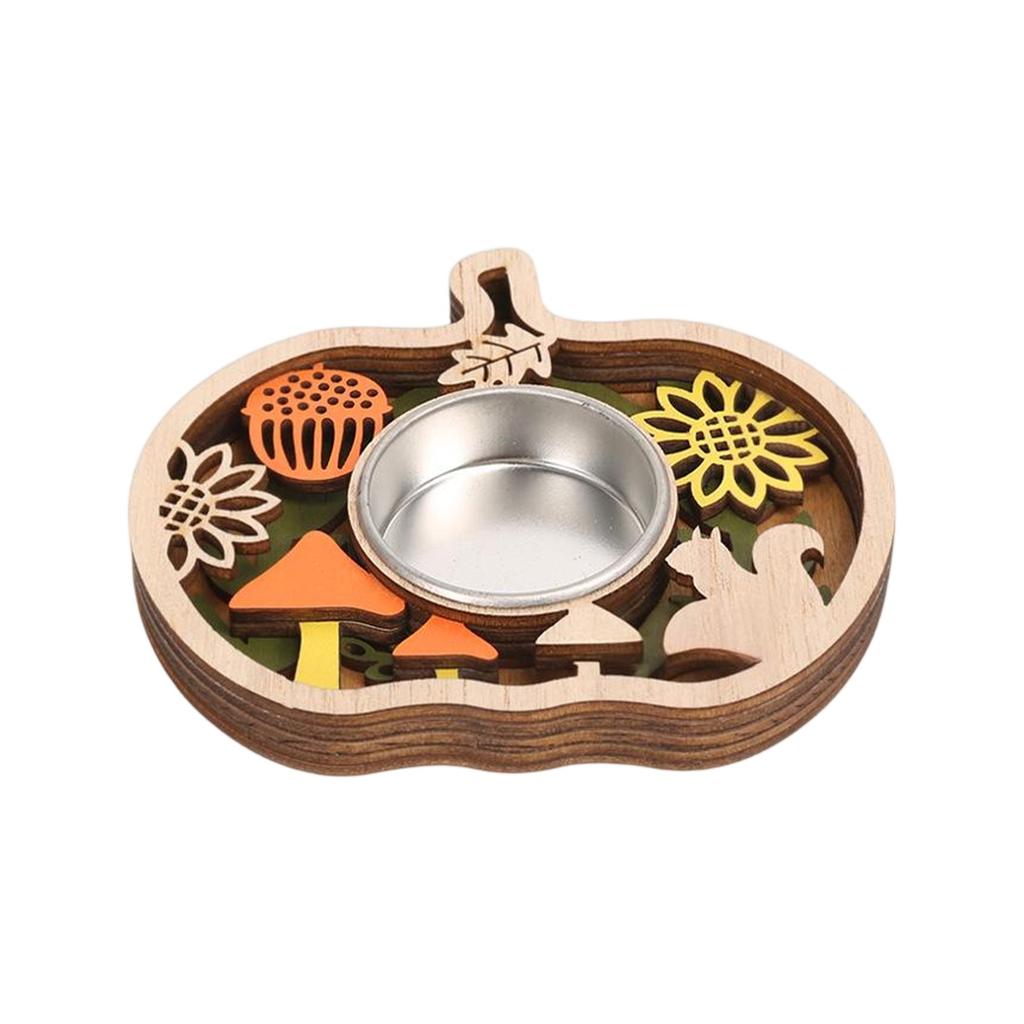 Halloween Wooden Candle Holders, Decorative Ornaments Candle Holders, Holiday Table Decorations