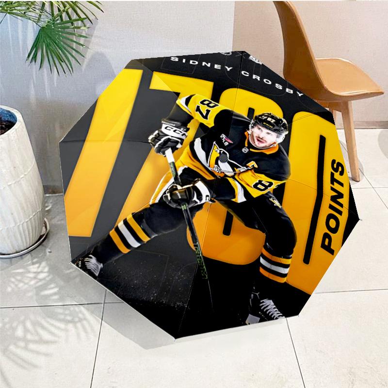 Pittsburgh Hockey Player Crosby Umbrella 8-Frame for Travel, Camping, Casual Lightweight Portable Umbrella, Essential for Every Family Holidays Gift