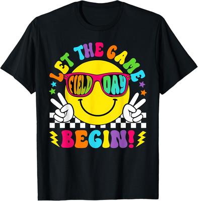 Retro Smiley Field Day Let The Game Begin T-shirt
