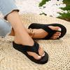 Ladies' Chic Black Flip Flops Comfortable EVA Sole, Thick Padded Low Heel, Suitable for Casual Summer Beach Wear, Fashionable Flip Flops, Beach Shoes