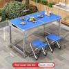 Portable Aluminum Folding Table for Outdoor Dining and Market Stalls - Adjustable and Compact