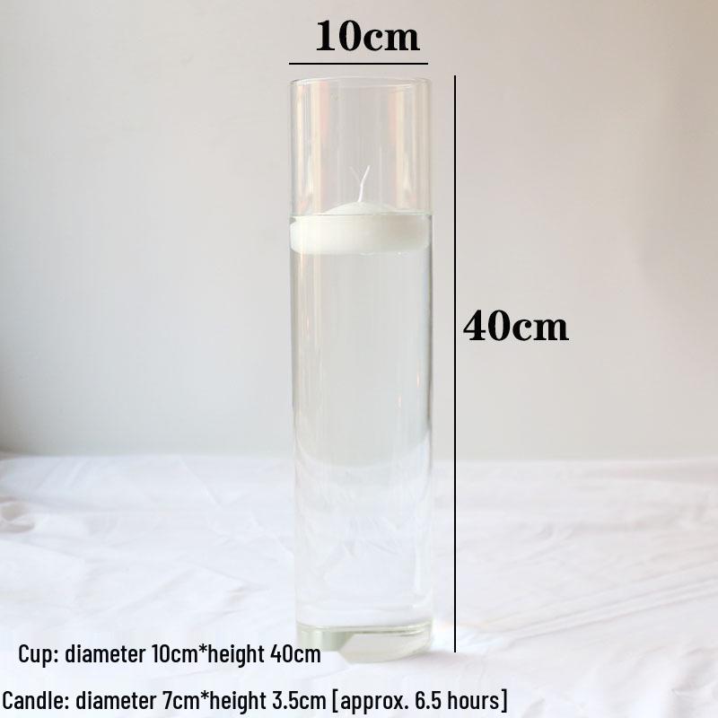 Glass Candle Holders for European Romantic Dinner, Wedding, Birthday, or Hotel Events - Floating Water Candles Included