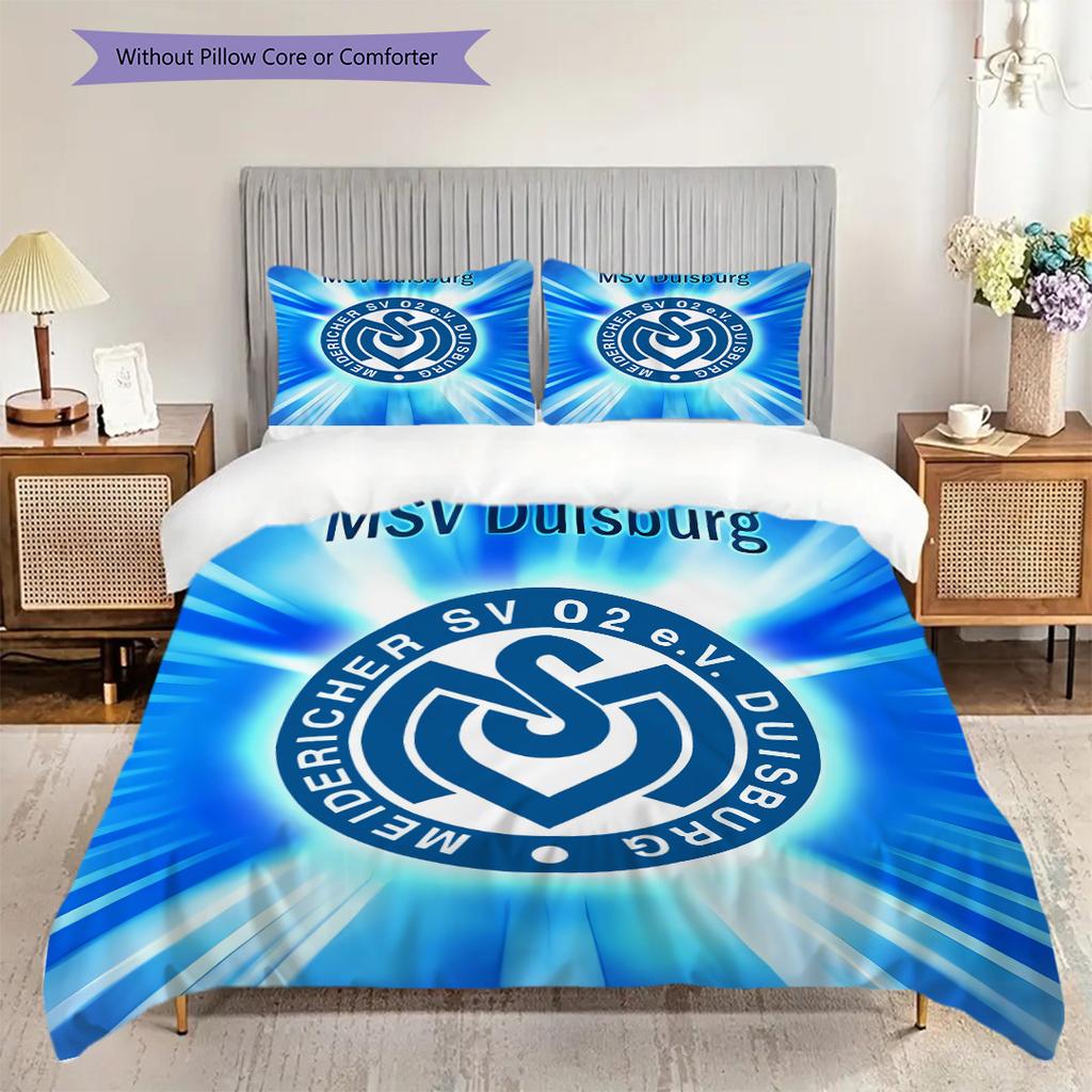MSV Duisburg Pattern Bedding Quilt Set Quilt Cover Pillowcase Home Decoration Birthday Gift (1 * Duvet Cover + 2 * Pillowcase, Without Core)