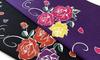 Dyeing Anbo Hand Towel and Edo Authentic Dyed Cotton Made In 35cm X 100cm "Roses Night, Purple" 100% Tokuoka, Japan,