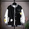 Men's Color-Block Print Baseball Jacket for Students