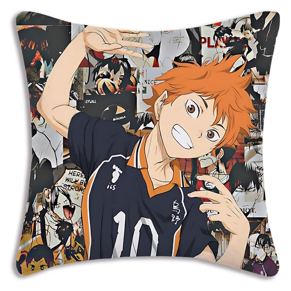 Comic Anime h-Haikyuus Kissenbezüge Cartoon Sofa Dekoratives Zuhause Zweiseitiger Druck Kurzer Plüsch Niedlicher Kissenbezug