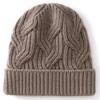 Cashmere knitted hat unisex thickened warm versatile dome wool hat casual solid color cold hat