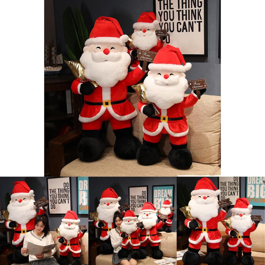 Oversized Santa Claus Soft Toy With White Beard Festive Plush Doll 80cm Height 1.6kg Weight Characters)