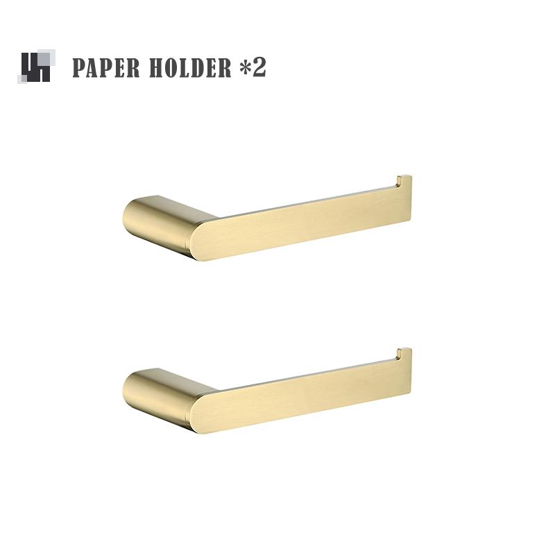 Gold Brushed Bathroom Accessories Hardware Set Toilet Brush Holder Paper Holder Towel Bar Rack Robe Hook Soap Dish Towel Ring