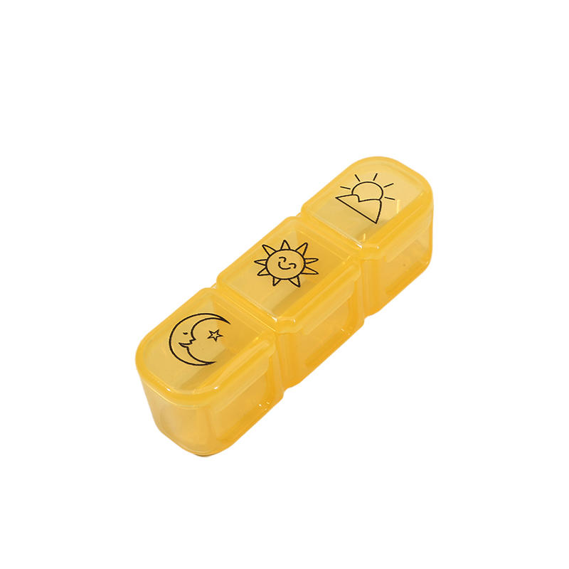 Mini Organizer Case 3 Grids Travel Medicine Box Simple Small Tablet Pill Storage Organizer Box Holder Container Dispenser Case