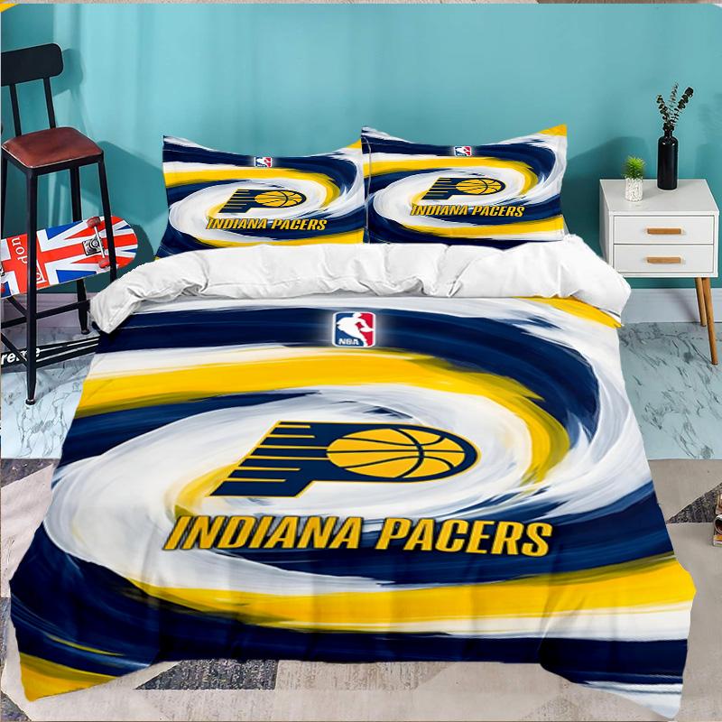 Squadra di Pallacanestro Pacers Set Biancheria da Letto 3 Pezzi, Include 1 Federa per Piumone e 2 Federe per Cuscini, Regalo Perfetto per Natale, Ideale per Camera da Letto, Dormitorio