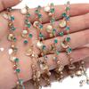 Link Chains for DIY Craft Blue Rhinestone Shell Vintage Style Tassel Chains for DIY Bracelet Supplies