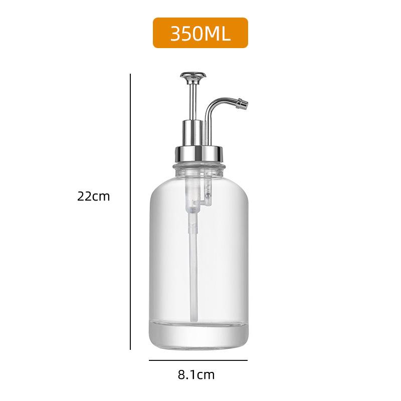 Press Nozzle Mouth Glass Bottle Hand Sanitizer Liquid Soap Solution Lotion Shower Gel Pump Bottle Nordic Bathroom Storage Bottle